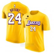Camiseta Manga Corta Kobe Bayant 24 Los Angeles Lakers Amarillo Commemorativo2