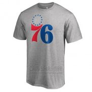 Camiseta Manga Corta Philadelphia 76ers Gris2