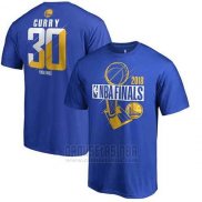 Camiseta Manga Corta Stephen Curry Golden State Warriors Azul 2018 NBA Finals