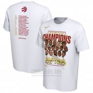 Camiseta Manga Corta Toronto Raptors 2019 NBA Finals Champions Celebration Roster Performance Blanco