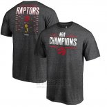 Camiseta Manga Corta Toronto Raptors 2019 NBA Finals Champions Game Lead Schedule Gris