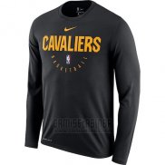 Camiseta Manga Larga Cleveland Cavaliers Negro Practice Legend Performance