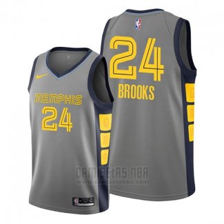 Camiseta Memphis Grizzlies Dillon Brooks #24 Ciudad Edition Gris