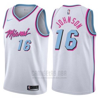 Camiseta Miami Heat James Johnson #16 Ciudad 2017-18 Blanco