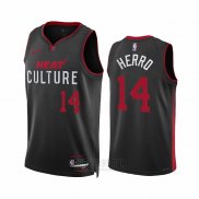 Camiseta Miami Heat Tyler Herro #14 Ciudad 2023-24 Negro