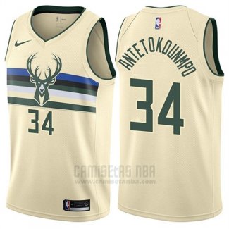 Camiseta Milwaukee Bucks Giannis Antetokounmpo #34 Ciudad Crema