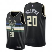 Camiseta Milwaukee Bucks Marvin Williams #20 Negro 2019-20 Statement