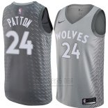 Camiseta Minnesota Timberwolves Justin Patton #24 Ciudad 2018 Gris