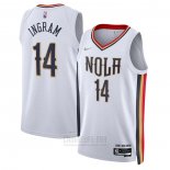 Camiseta New Orleans Pelicans Brandon Ingram #14 Ciudad 2021-22 Blanco