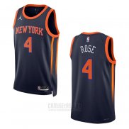 Camiseta New York Knicks Derrick Rose #4 Statement 2022-23 Negro