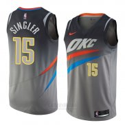 Camiseta Oklahoma City Thunder Kyle Singler #15 Ciudad 2018 Gris