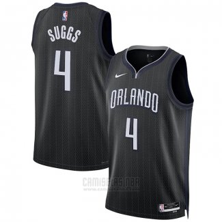 Camiseta Orlando Magic Jalen Suggs #4 Ciudad 2022-23 Negro