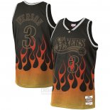 Camiseta Philadelphia 76ers Allen Iverson #3 Flames Negro