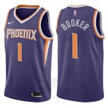 Camiseta Phoenix Suns Devin Booker #1 2017-18 Violeta