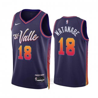 Camiseta Phoenix Suns Yuta Watanabe #18 Ciudad 2023-24 Violeta