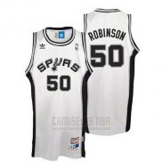 Camiseta San Antonio Spurs David Robinson #50 Retro Blanco