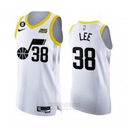 Camiseta Utah Jazz Saben Lee #38 Association Autentico 2022-23 Blanco