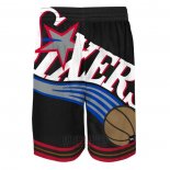 Pantalone Philadelphia 76ers Mitchell & Ness Big Face Negro