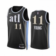 Camiseta Atlanta Hawks Trae Young #11 Ciudad 2023-24 Negro