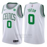 Camiseta Boston Celtics Jayson Tatum #0 2017-18 Blanco