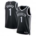 Camiseta Brooklyn Nets Mikal Bridges #1 Icon 2022-23 Negro