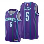 Camiseta Charlotte Hornets Nicolas Batum #5 Classic 2019-20 Violeta