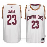 Camiseta Cleveland Cavaliers LeBron James #23 Retro Blanco2