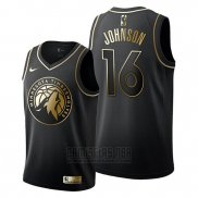 Camiseta Golden Edition Minnesota Timberwolves James Johnson #16 2019-20 Negro