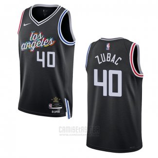 Camiseta Los Angeles Clippers Ivica Zubac #40 Ciudad 2022-23 Negro