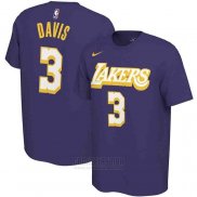 Camiseta Manga Corta Anthony Davis Los Angeles Lakers Violeta 2019-20 Ciudad