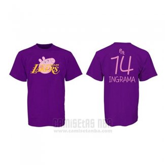 Camiseta Manga Corta Brandon Ingram Los Angeles Lakers Violeta Peppa Pig Cruzado