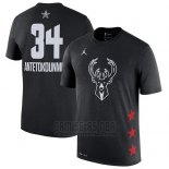 Camiseta Manga Corta Giannis Antetokounmpo All Star 2019 Milwaukee Bucks Negro