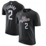 Camiseta Manga Corta Los Angeles Clippers Kawhi Leonard Ciudad 2022-23 Negro