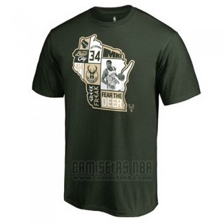 Camiseta Manga Corta Milwaukee Bucks Verde Giannis Antetokounmpo Player State