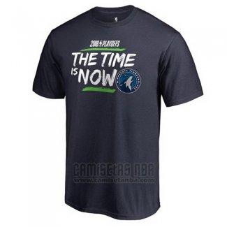 Camiseta Manga Corta Minnesota Timberwolves Azul Marino 2018 NBA Playoffs Bet Slogan