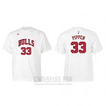 Camiseta Manga Corta Scottie Pippen Chicago Bulls Blanco