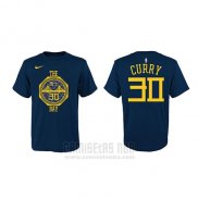 Camiseta Manga Corta Stephen Curry Golden State Warriors Azul Marino Ciudad