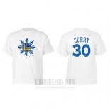 Camiseta Manga Corta Stephen Curry Golden State Warriors Blanco4