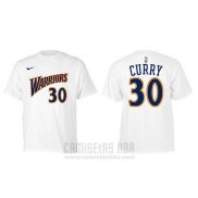 Camiseta Manga Corta Stephen Curry Golden State Warriors Blanco Retro