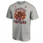 Camiseta Manga Corta Toronto Raptors 2019 NBA Finals Champions Caricature Roster Gris