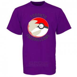 Camiseta Manga Corta Toronto Raptors Cruzado Pokemon Charmeleon Violetao