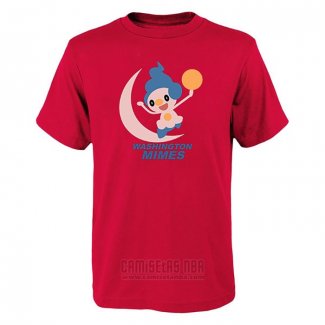 Camiseta Manga Corta Washington Wizards Cruzado Pokemon Mime Jr. Rojo