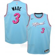 Camiseta Nino Miami Heat Dwyane Wade #3 Ciudad Azul