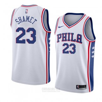 Camiseta Philadelphia 76ers Landry Shamet #23 Association 2017-18 Blanco