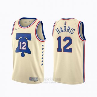 Camiseta Philadelphia 76ers Tobias Harris #12 Earned 2020-21 Crema