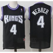 Camiseta Sacramento Kings Chris Webber #4 Retro Negro