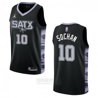 Camiseta San Antonio Spurs Jeremy Sochan #10 Statement 2022-23 Negro