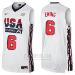 Camiseta USA 1992 Patrick Ewing #6 Blanco