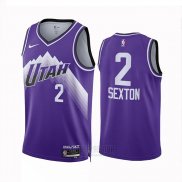 Camiseta Utah Jazz Collin Sexton #2 Ciudad 2023-24 Violeta