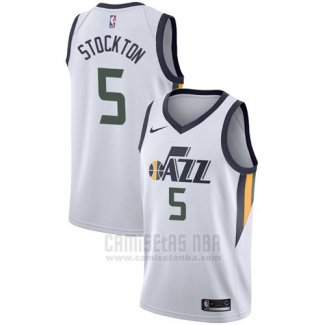 Camiseta Utah Jazz David Stockton #5 Association 2017-18 Blanco